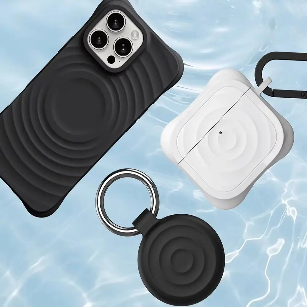 Silicone Protective Case Waterproof Anti-lost Tracker Cover Keychain Locator Holder Shell for Apple AirTag Tracker Accessories