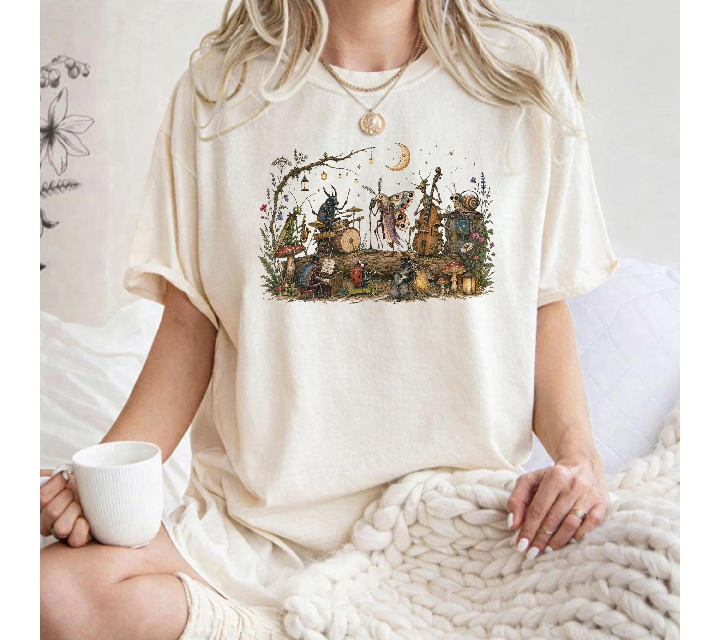 Vintage Insect Graphic Shirt, Comfort Colors Musician Bug Tee, 90s Insect Lover Tee