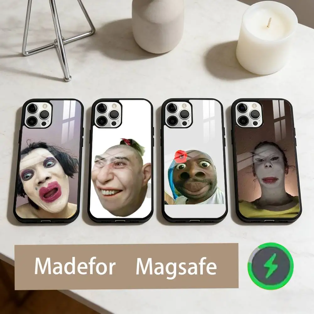 

Funny Ugly Man Girl Phone Case For iPhone17,16,15,14,13,12,11 Plus,Pro Max Magnetic For Magsafe Wireless Charging