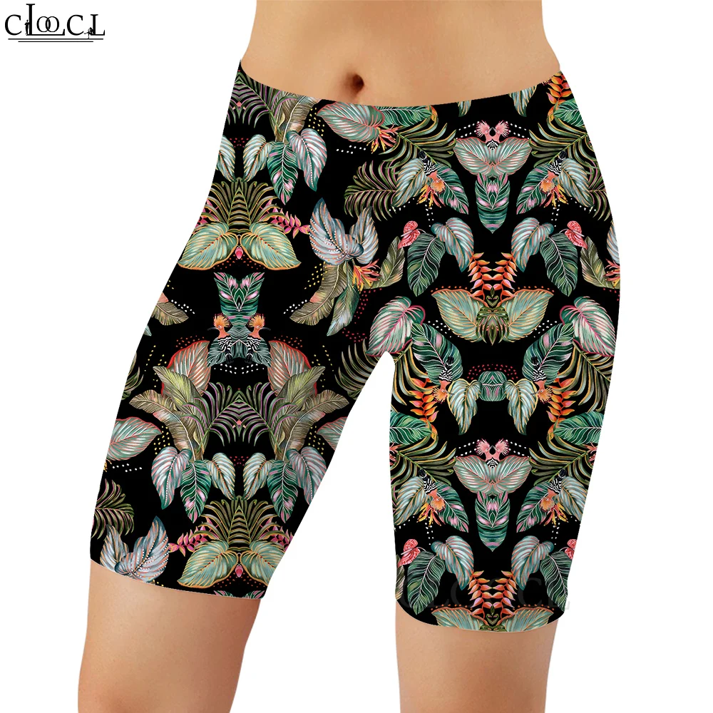 CLOOCL Fashion Women Legging Green Leaf Pattern 3D Printed Leggings for Female Gym Workout Jogging Skinny Shorts