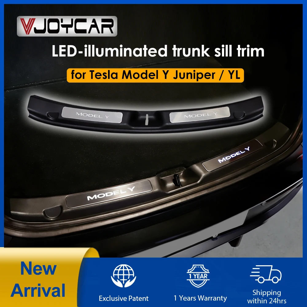 

Newest Wireless LED Illuminated Tailgate Pedal for Tesla New Y Juniper Model YL Rear Trunk Sill Edge Light Auto On / OFF