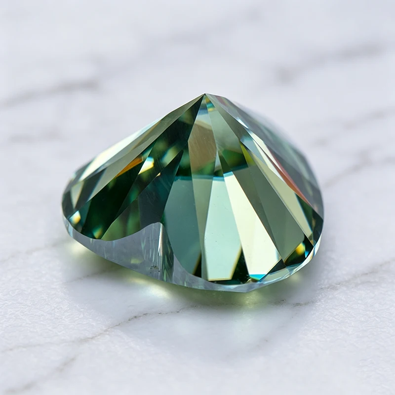 Moissanit-Stein Herzschliff Natürlicher Gelbgrüner Edelstein für Charms Schmuckherstellung Materialien Besteht Diamanttester mit Zertifikat – Detail 2