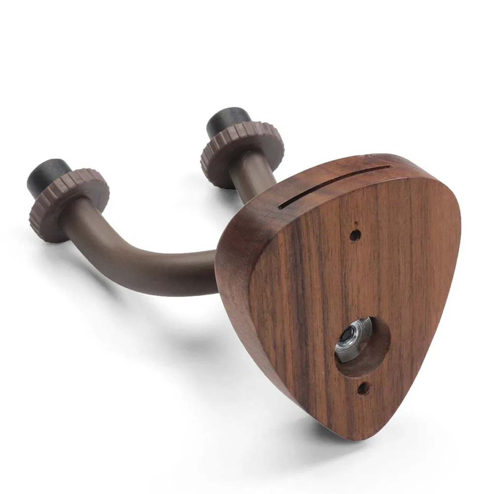 Wall Mount Guitar Hanger Black Walnut Creative Multi-functional Rubber Iron Ukulele 15*15*3cm Display Practical