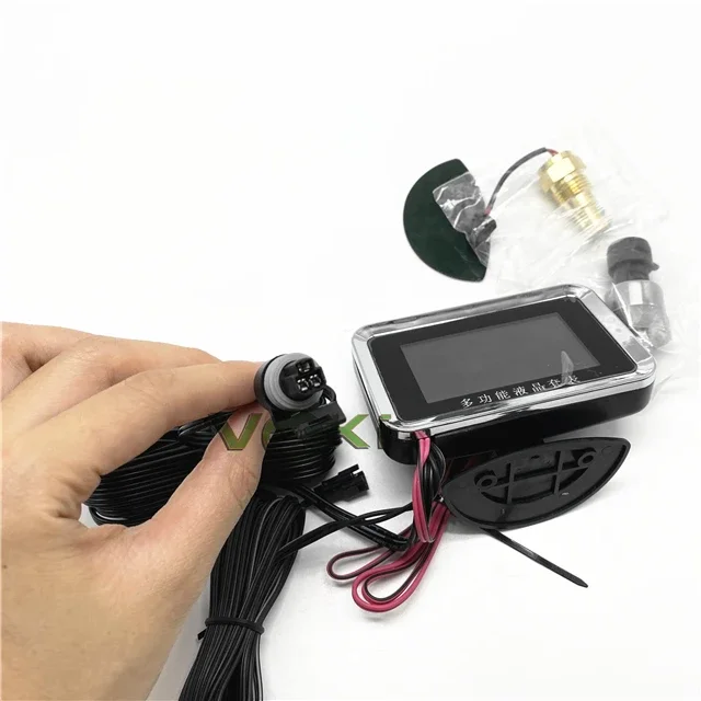 

TLF Excavator Part Universal 3 Functions Truck Car Water Temperature Gauge Oil Pressure Voltage Gauges Meter Engine Hour Meter