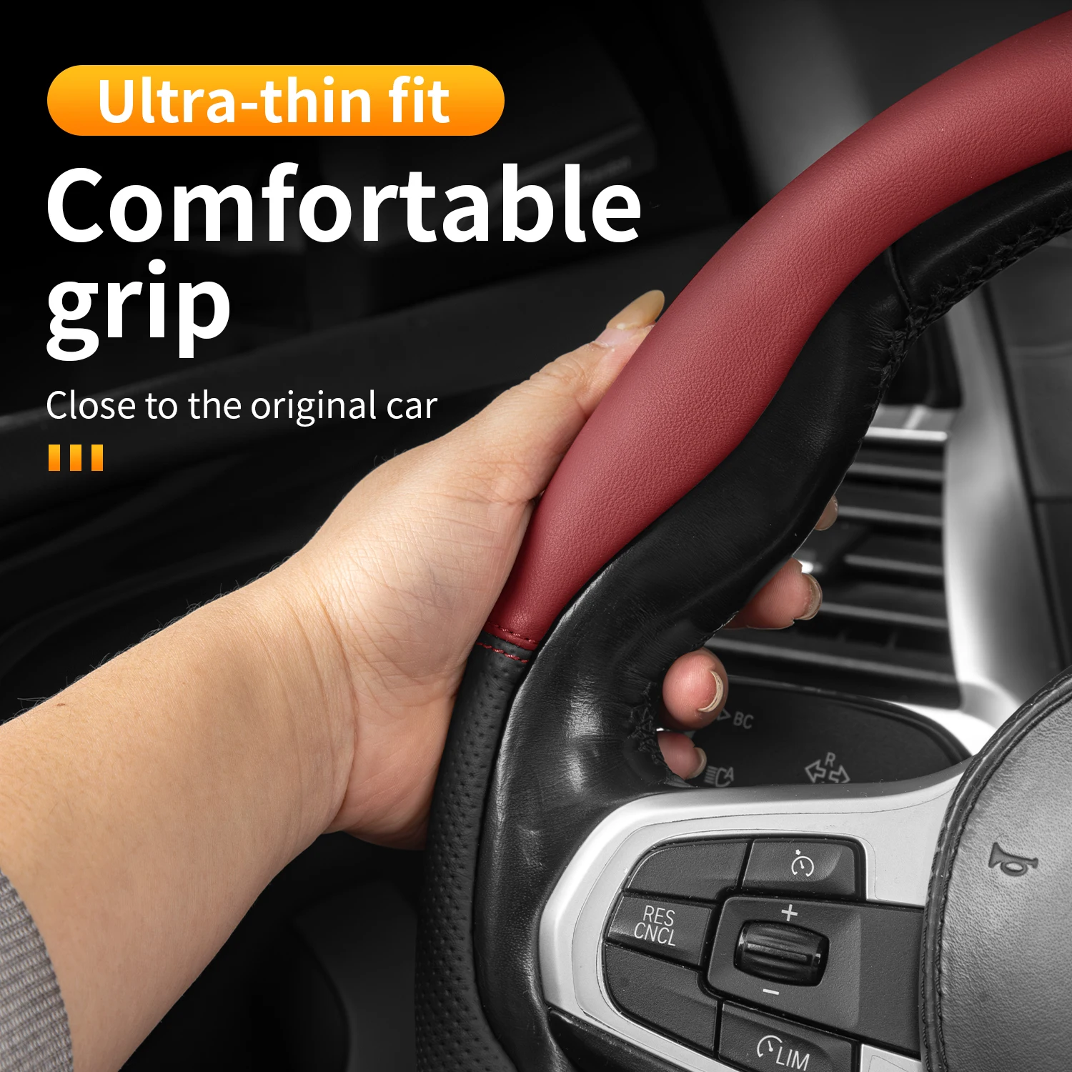 360° Rotatable Car Steering Wheel Cover For Maserati GranTurismo GranCabrio Quattroporte Levante Grecale Ghibli MC20 MCXtrema