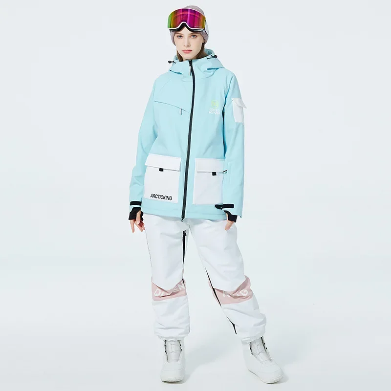 2025 New Ski Suit Set Couples Windproof Warm Breathable Ski Suit Set Women's Singles Double Board Sports Loose Fitting Ski Suit