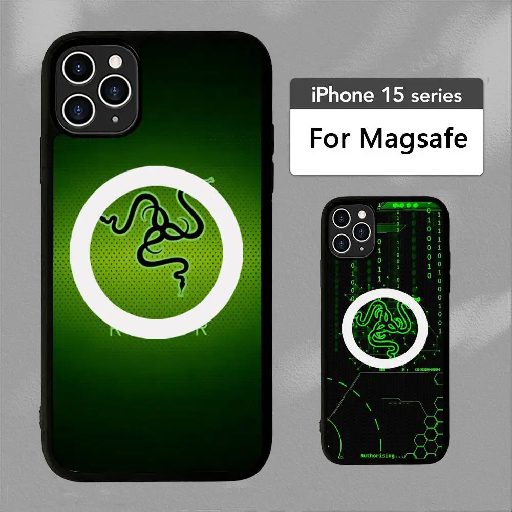 Famous Gaming Peripherals R-Razer Brand Magnetic Wireless Phone Case For IPhone 17 16 15 14 13 12 Pro Max Plus Mag Phone Cover