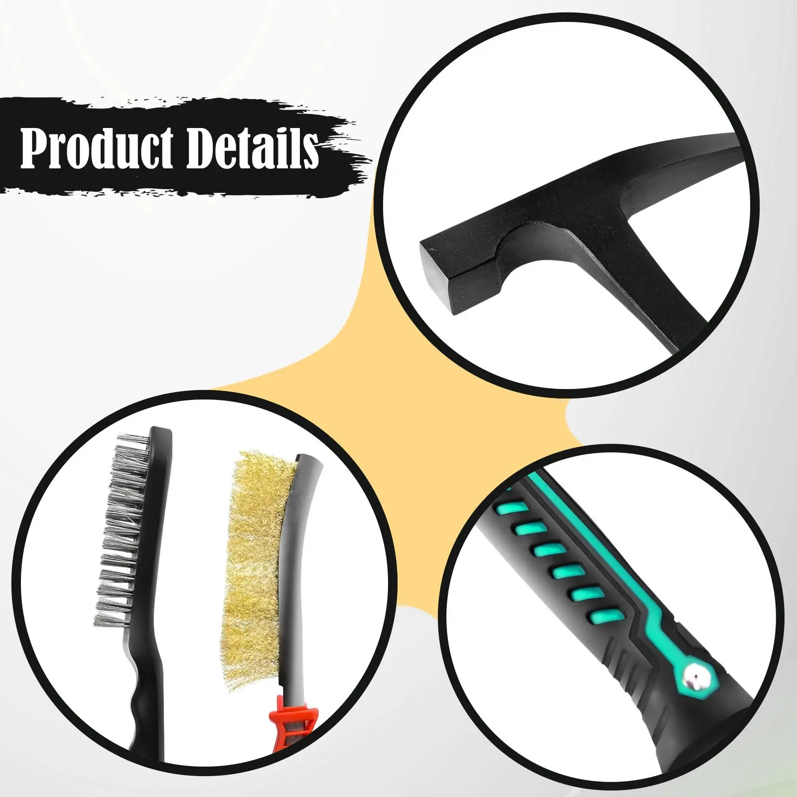 

22oz Welding Chipping Hammer Compact Welding Carbon Steel Portable Workshop Shock Absorbing Slag Removal Tool, Slag Hammer