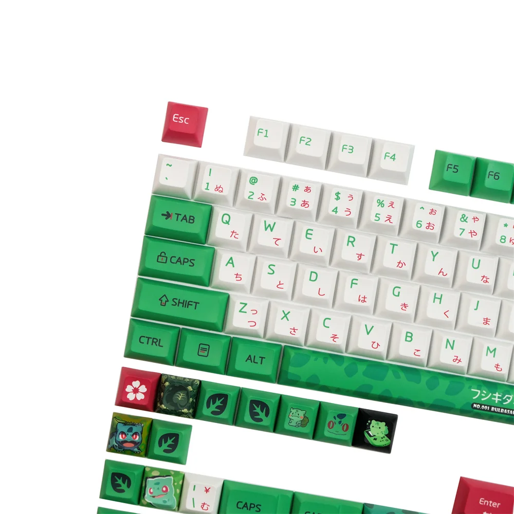 Anime 128 chaves sapo pbt 5 face dye-sublimação cherry perfil keycaps para teclado mecânico gh60 gk61 gk64 84 87 104 108