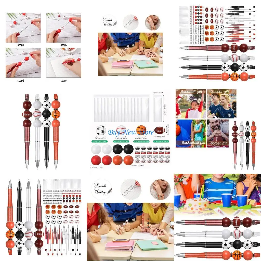

20CE Plastic Beadable Pen Bead Ballpoint Pen Pendant Bead Pen Shaft Rollerball Pens