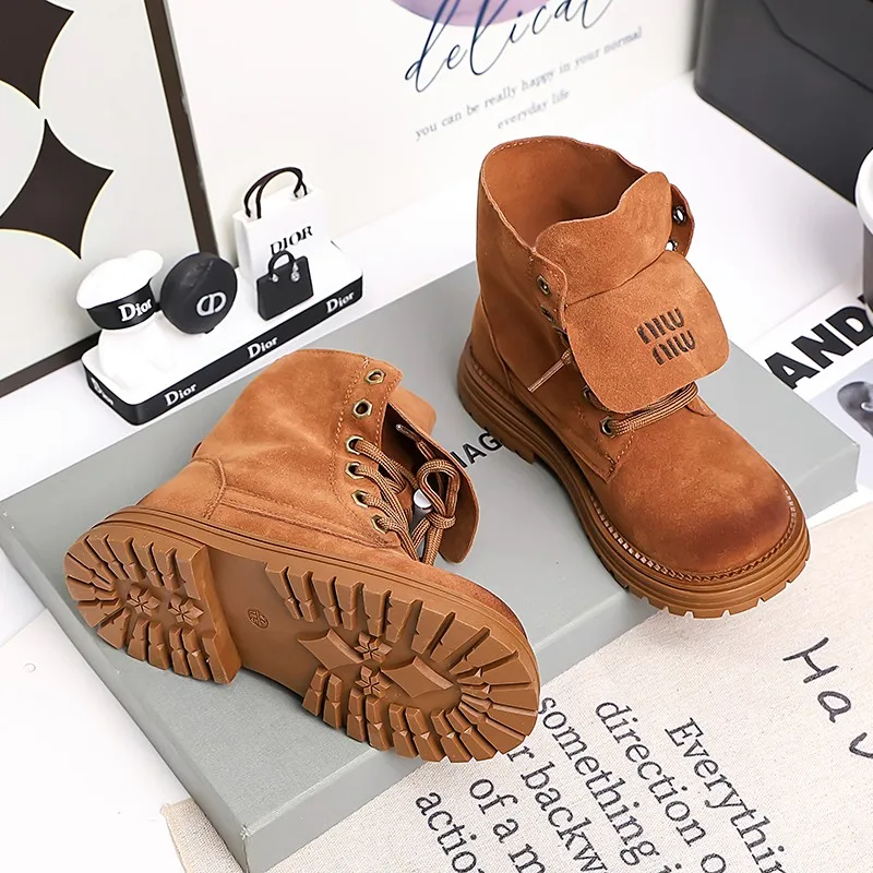 2024 Autumn New Children Short Boots for Girls Fashion Korean Style Soft Bottom Anti-slippery Casual Versatile Chic Leather Shoe