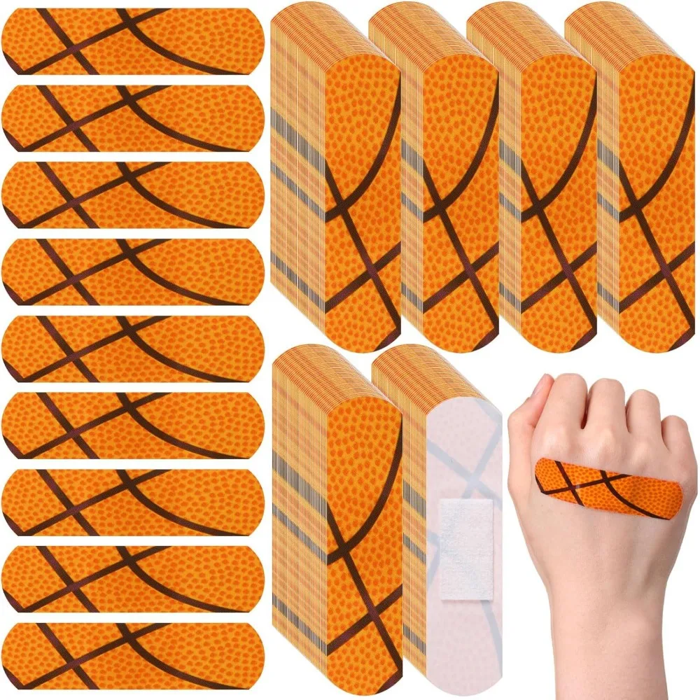 

Набор из 20 пластырей с баскетбольным узором, водонепроницаемые полиэтиленовые пластыри для первой помощи, ленты для перевязки ран, клейкие бинты