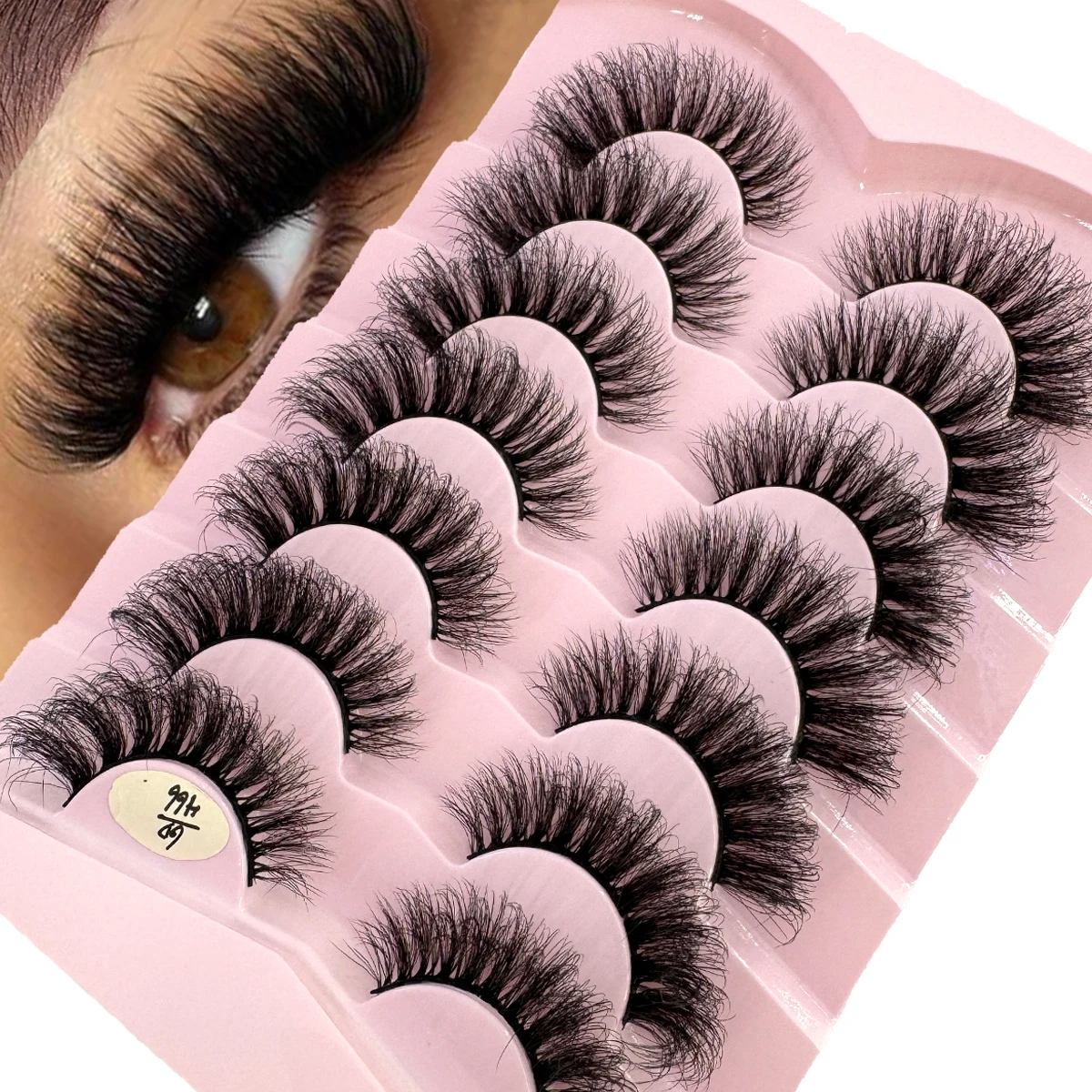 Neue 7 Paar 3D Faux Mink Wimpern Natürliche Künstliche Wimpern Dramatisch Flauschig Weich Voluminös Kreuzweise Wiederverwendbare Wimpern Make-up-Tools