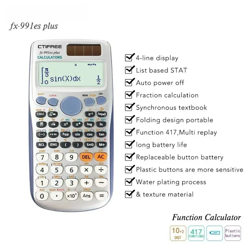 Fx991esplus 2nd Function Calculator Student Science Calculator Matrix Complex Number Solution Equation Logo