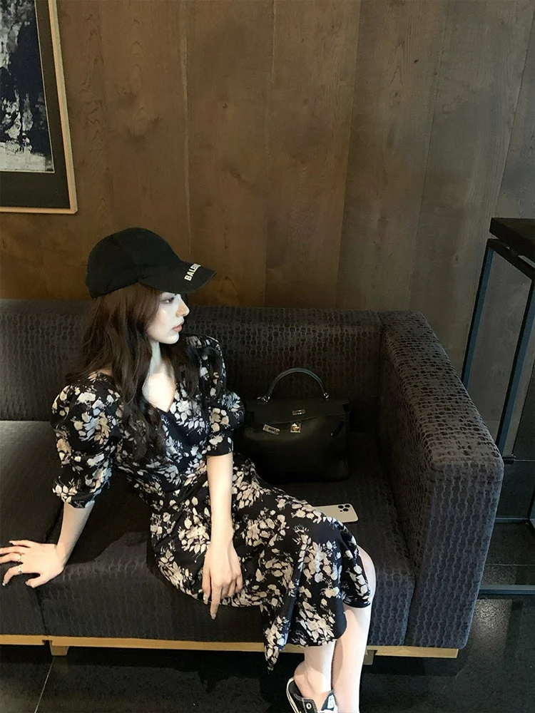 

Юбка Lilylikes Mui с цветочным узором из бархатного атласа, драпированный силуэт, летняя женская юбка с шестью слоями