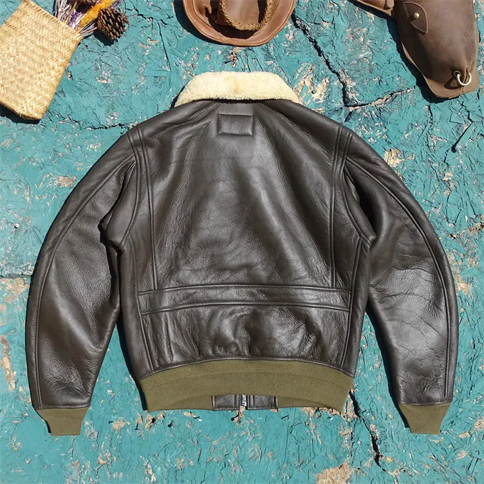 Tailor Brando Classic CWP-45P Oversize Men's Retro Sheep Shearling Genuine Leahter Aviator Jacket