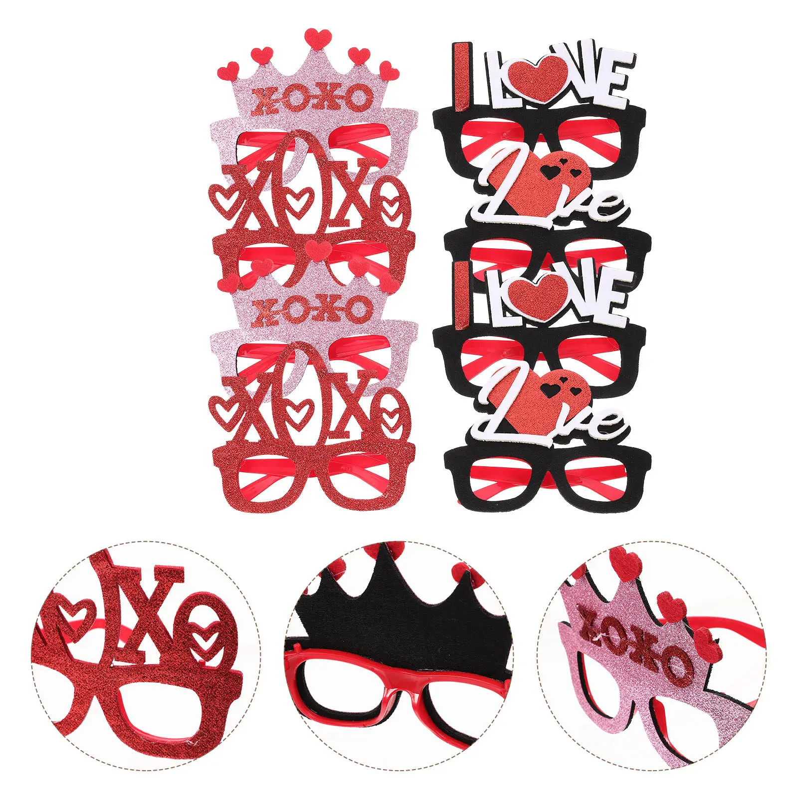 

8 шт. очков с сердечками на День святого Валентина, забавные оправы в форме сердца для вечеринок, фотозон, для взрослых, принадлежности для вечеринок на День святого Валентина