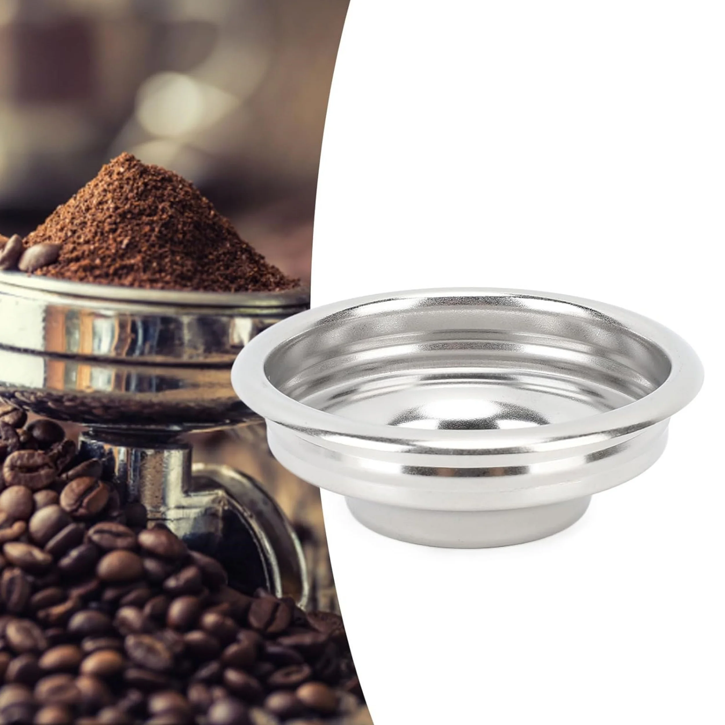 Stainless Steel Coffee Filter Basket Italian Portafilter Cup Filter Basket 58mm Brew Powder Bowl Universal Design