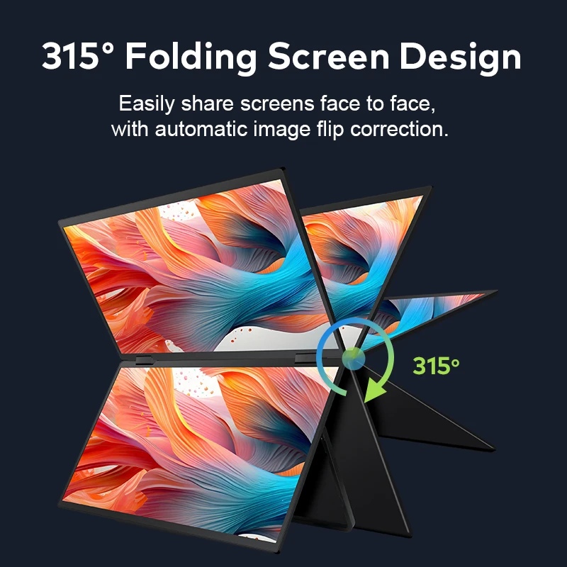 2026 Hot Sale 15.6 Inch FHD 1080P IPS LED Portable Foldable Triple Screen Monitor With 60-75Hz Refresh Rate OEM ODM For Trade