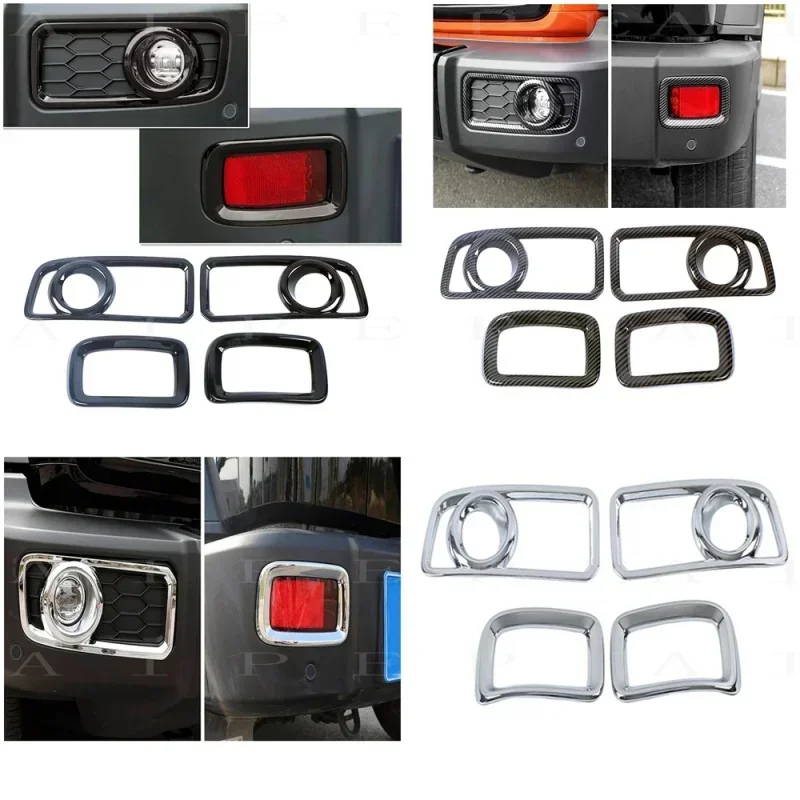 

For GWM Tank 300 2022 2023 Car Bumper Black Fog Light Lamp Eyelid Frame Cover Trim Carbon Foglight Eyebrow Chrome Accessories