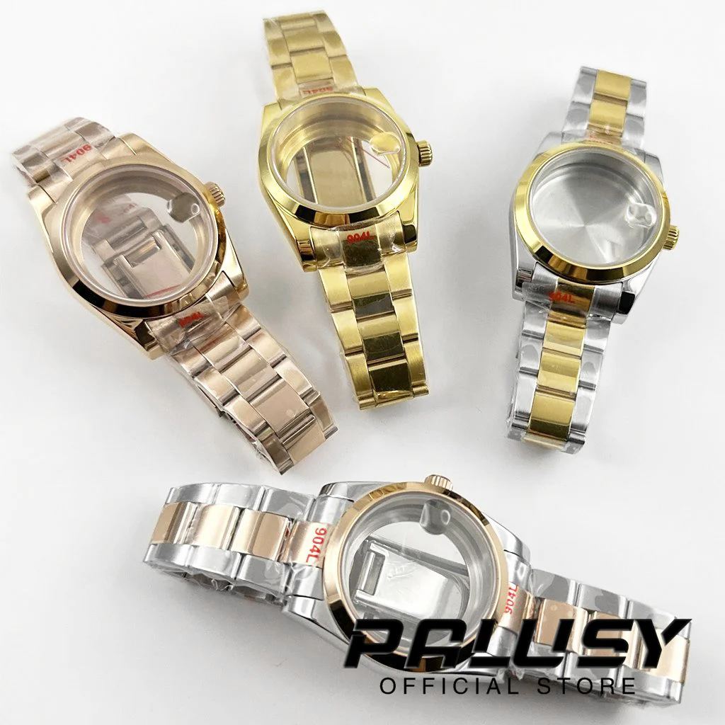 

36MM/40MM NH34 NH35 NH36 NH38 NH70 NH72 Solid Glide Lock Clasp Waterproof Sapphire Crystal Polish Watch Case ETA2824 PT5000 Case