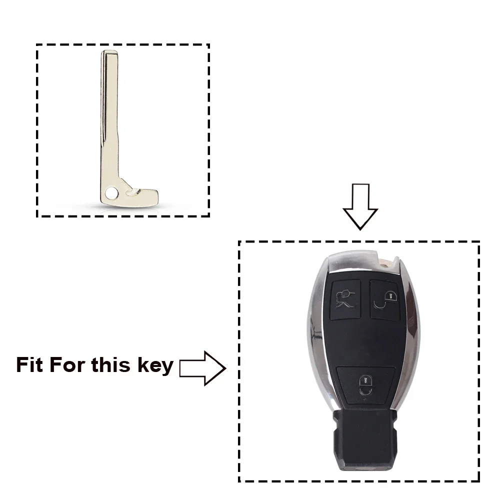 KEYYOU Emergency Spare Replacement Insert Smart Key Blade Uncut For Mercedes Benz 2008 E300 C200 C300 S350 S300 S500