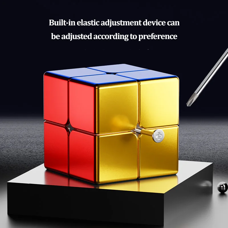 SENGSO Metal Speed 2x2 3x3 Alloy phantom colour Stickerless magnetic Magic Cube professional Competition kid educational toys