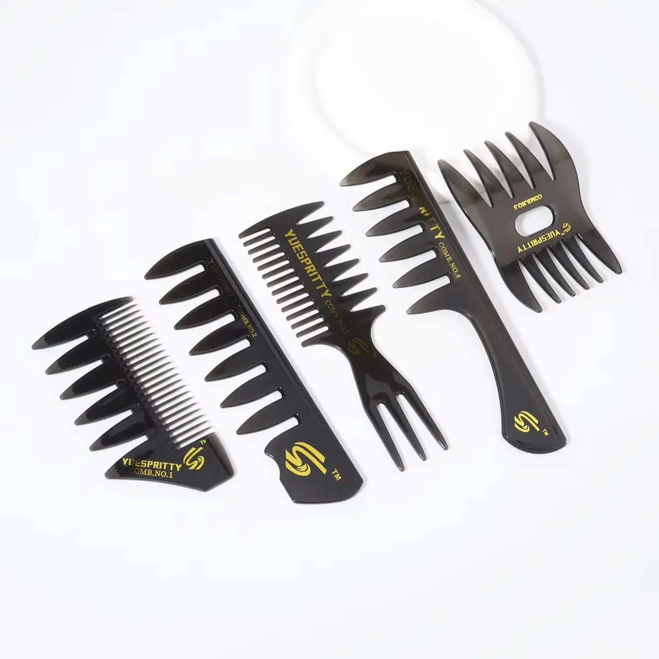 Professional Hairdressing Wide Toothed Comb Set, Anti Static, Suitable for Home Hairdressing, Special for Real Hair Wigs