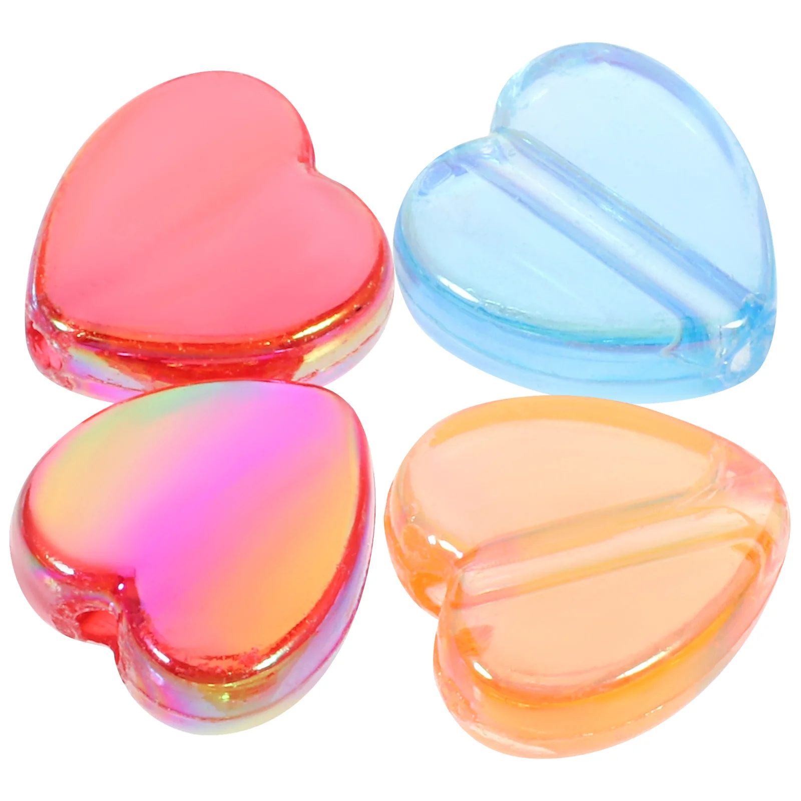 

400Pcs Colorful Heart Shaped Beads Acrylic DIY Jewelry Making Bracelets Earrings Anklets Craft Supplies Heart Bead