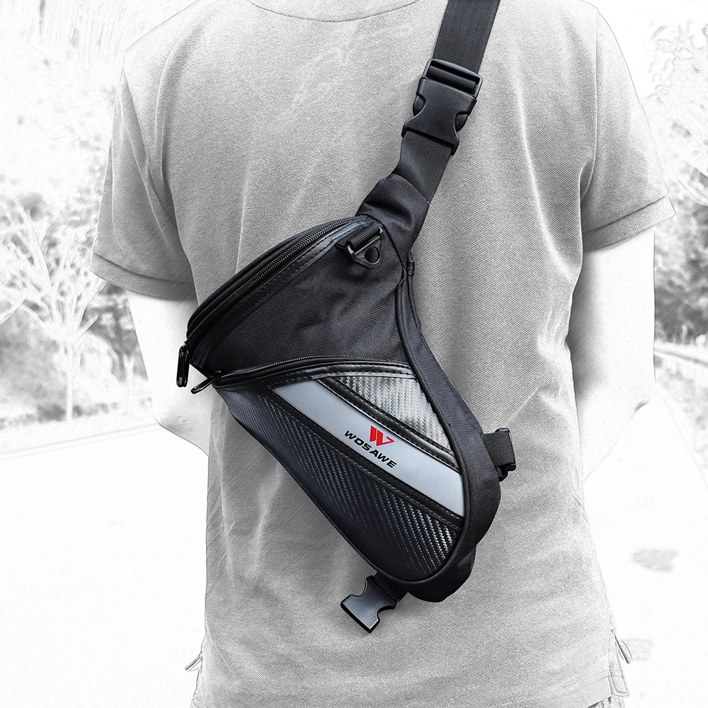 WOSAWE New Men\'s Leg Bag Messenger Shoulder Belt Hip Bum Fanny Waist Pack for Travel Trekking Motorcycle Riding