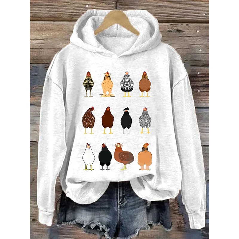 New Chicken Pattern 3D Print Hoodies Women Men Animal Hooded Sweatshirts Streetwear Pullovers Tracksuits Female Unisex Clothing