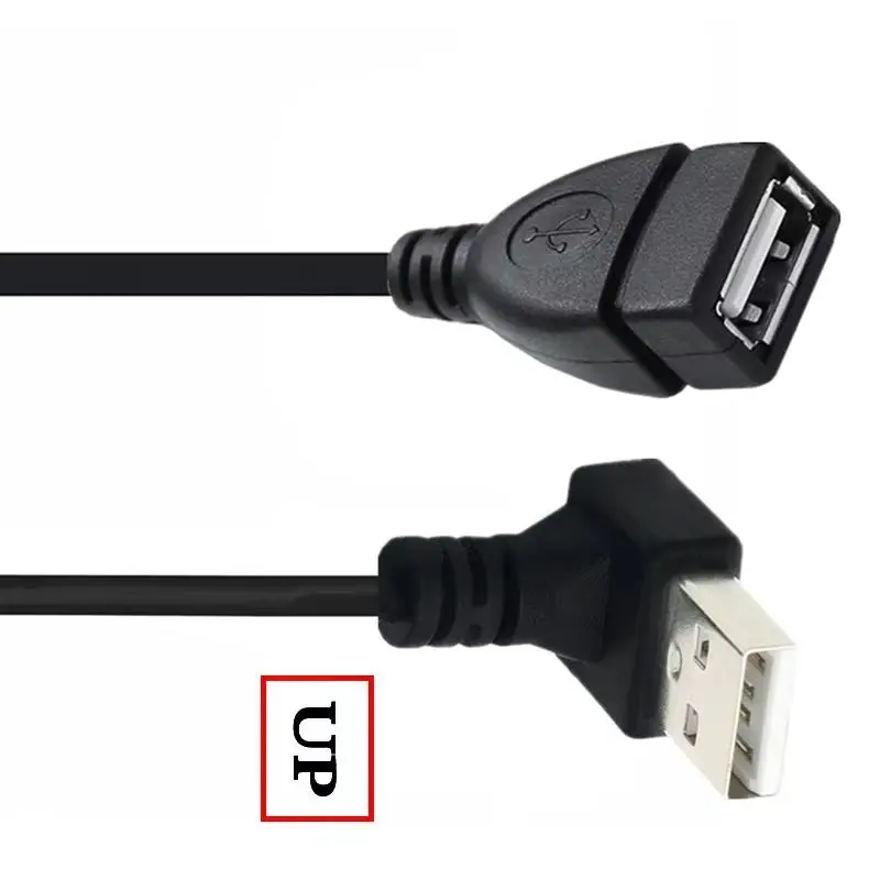 USB 2.0 Male to Female Data Extension Cable with 90  Up/Down/Left/Right Bend USB 2.0 Male to Female Extension Adapter Cable