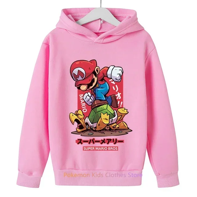 Sudaderas con capucha de Super Mario bros para niños, Sudadera estampada, ropa de manga larga para adolescentes, niños y niñas, jersey para niños de 3 a 14 años, nuevo juego