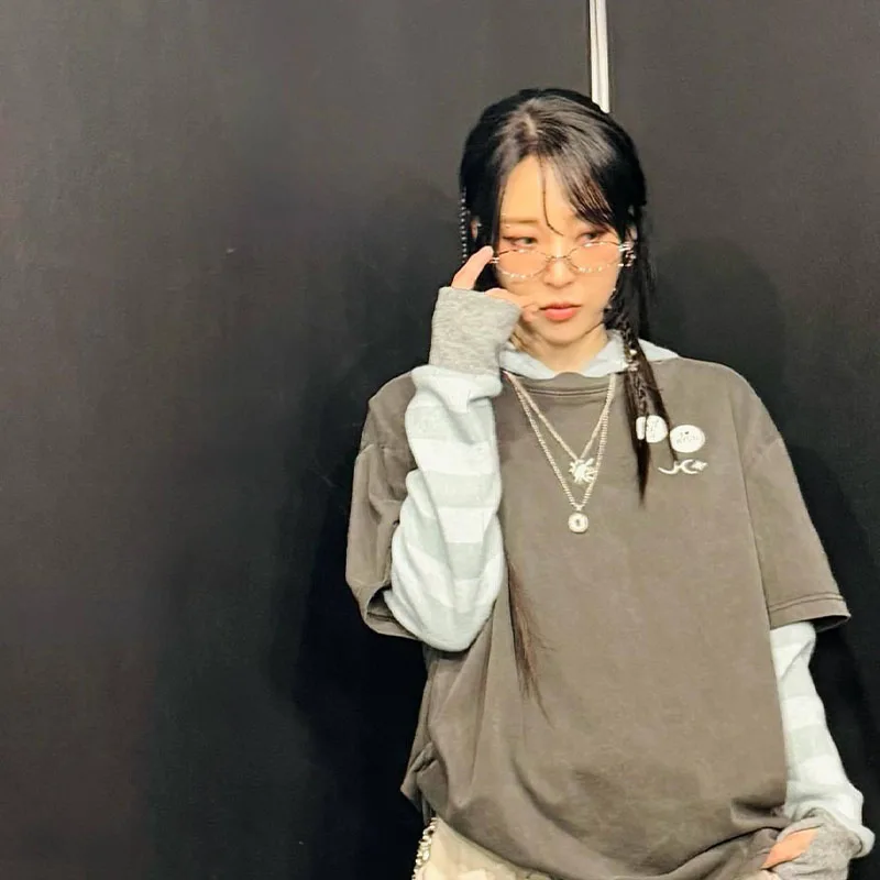 MAMAMOO Member Moonbyul Concert T-Shirt round Neck Short Sleeve Loose Cotton Printed Casual Top for Men And Women