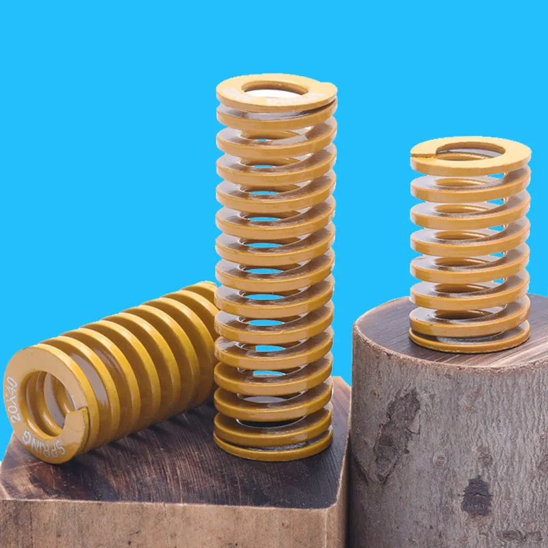 1PC Yellow Spring Light Load Stamping Compression Mould Die Spring Outer Diameter 8-30mm Inner Diameter 4-15mm L=15-200mm