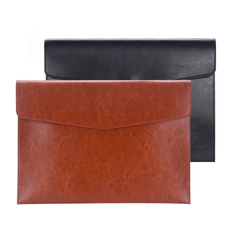 PU Leather A4 File Folder Document Holder Envelope Folder Case with Snap Closure for Receipt Contract A4 A5 A6