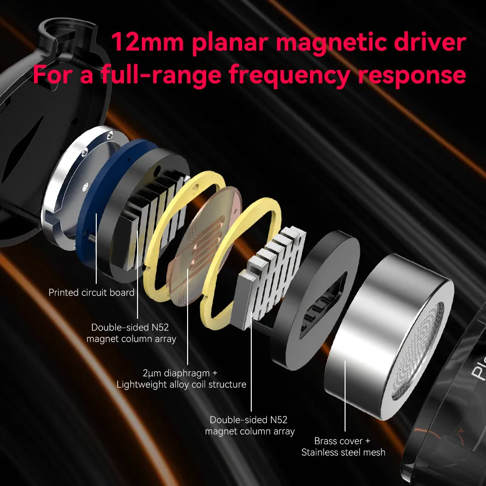 TRN Rosefinch-auriculares intrauditivos con controlador plano, cascos con cancelación de ruido para correr, de Metal, con graves HIFI