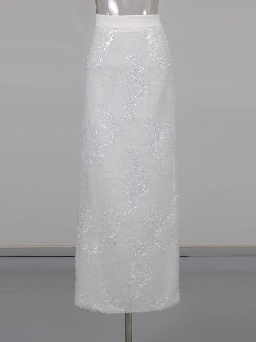 TWOTWINSTYL solide épissé paillettes deux pièces ensembles pour femmes revers manches longues tunique veste taille haute jupe élégant ensemble femme