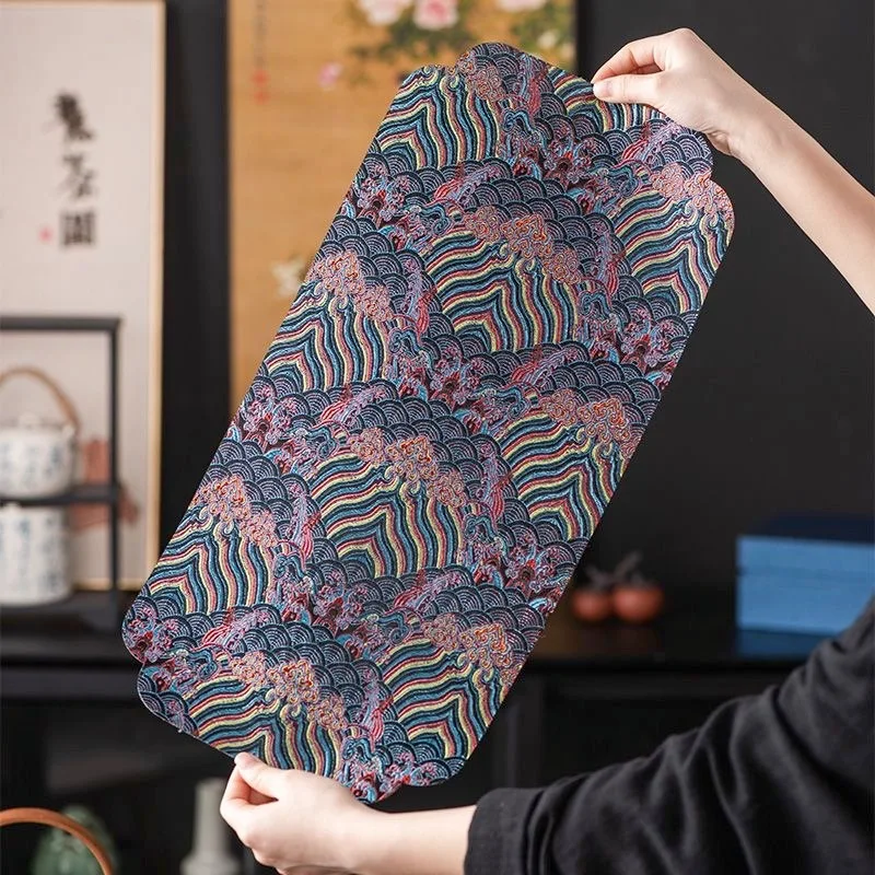 Double-Sided Master Fabric Dry Foam Mat Slightly Absorbent Tea Mat Simple Non-Washable Tea Mat