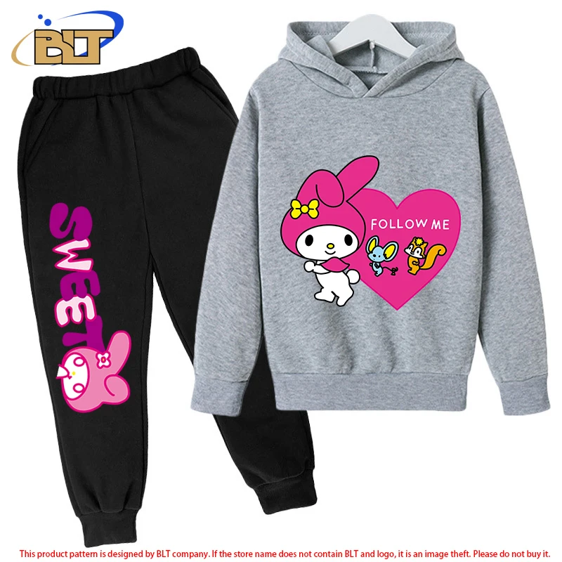 الأطفال الوالدين والطفل مجموعة 2-12Y الكبار/الأطفال نفس هوديي + السراويل الرياضية الكرتون طباعة صدى الأسرة السفر الزي #2