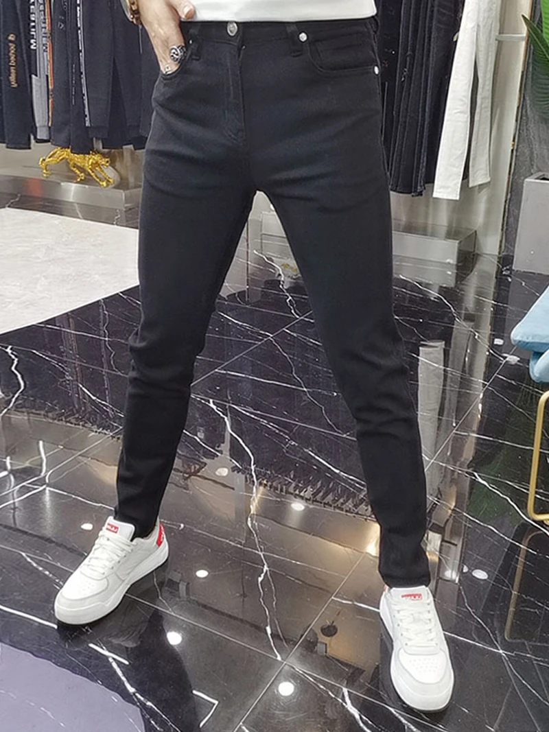 

Slim Fit Men's Jeans Casual Versatile Elastic Denim Pants Korean Trendy Autumn New Sle Youth ular Long Pants Straight Leg