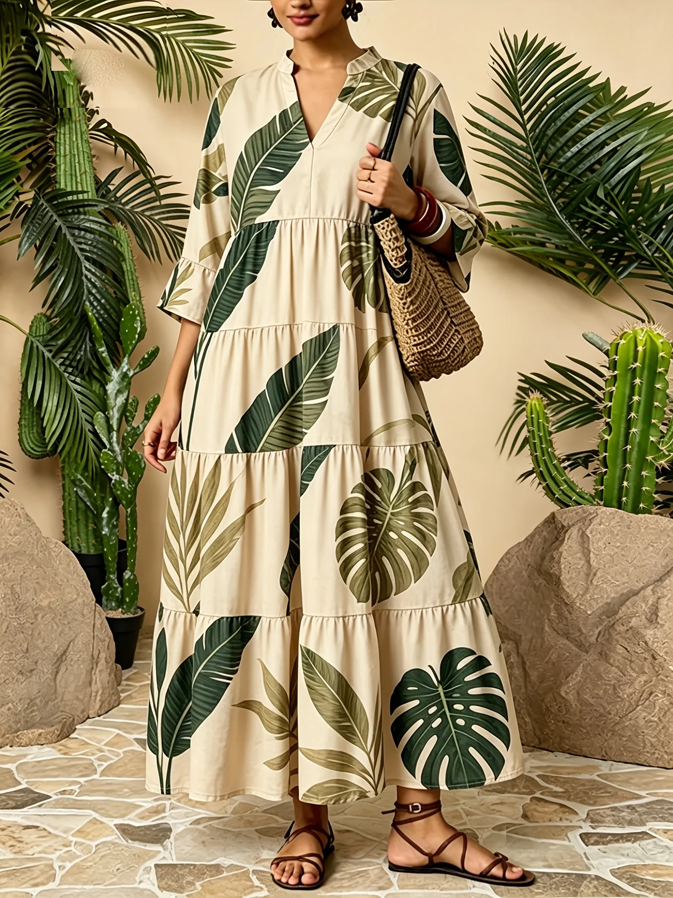 Spring/Summer New Elegant Plus - Ethnic Style Dresses 评论和价格