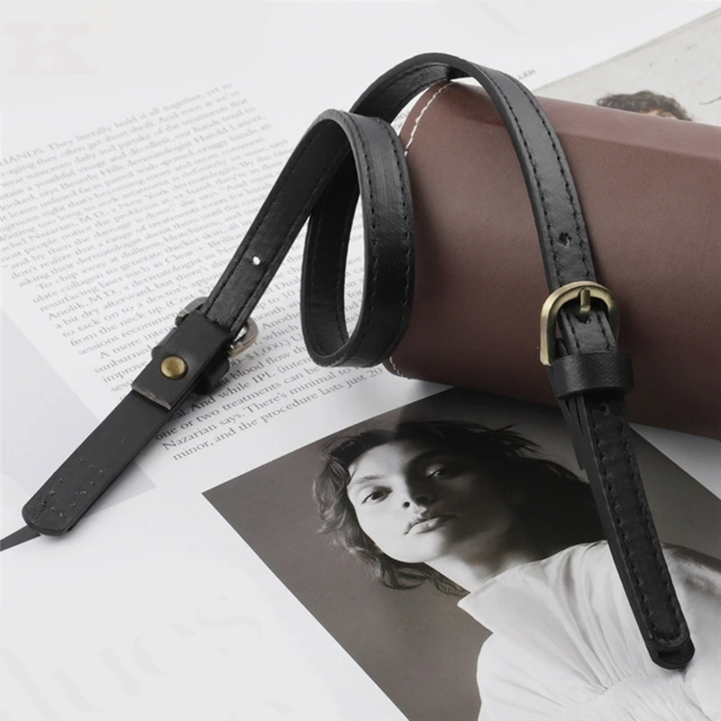 Detachable Double Buckle Leather Strap Universal Adjustable PU Shoulder Bag Strap Solid Color Handbag Replacement Handles Belt