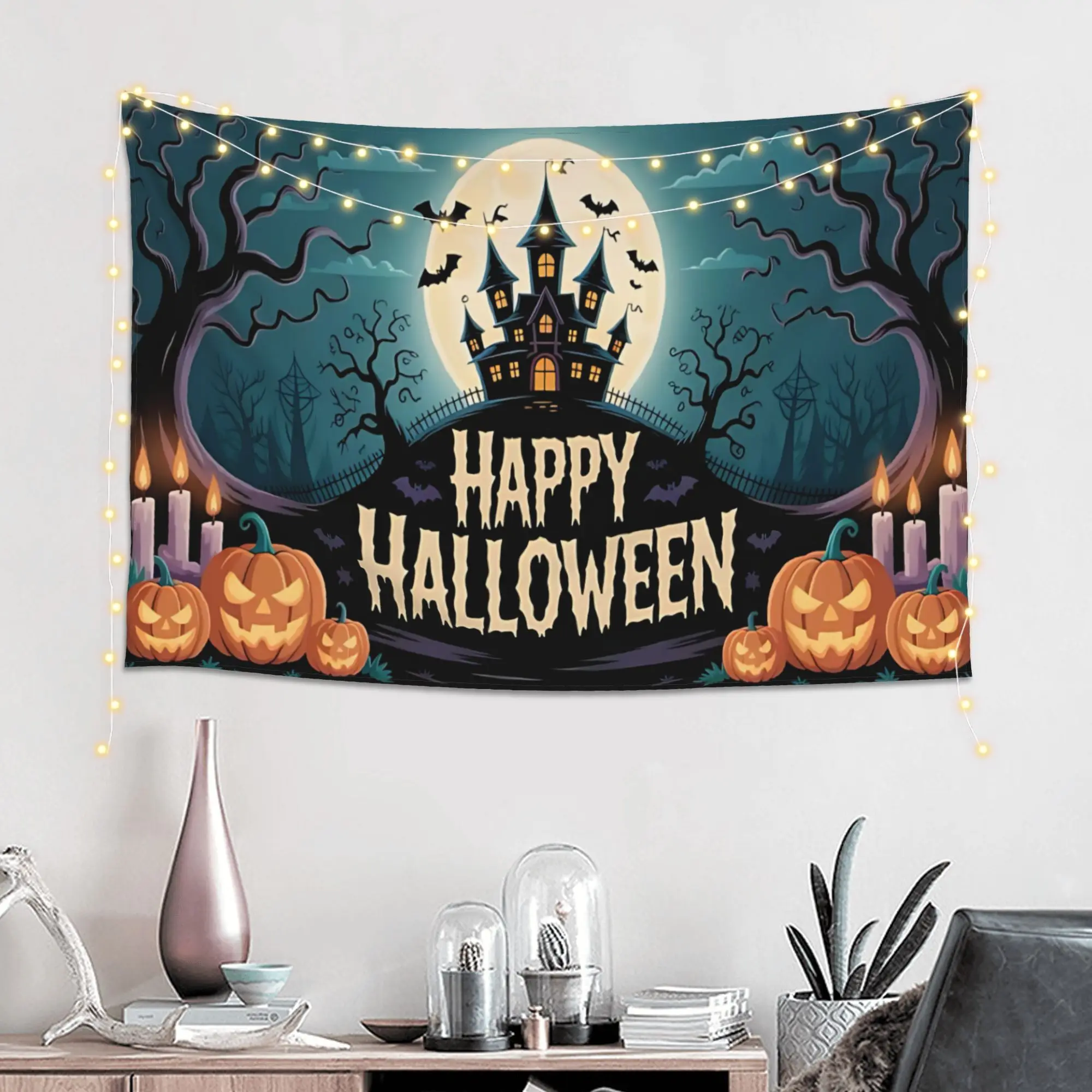 Halloween Sale haunted happy Halloween Customized Tapestry Bedroom Decoration  Wall Hanging Blanket Tapestry Cool Stuff For Room