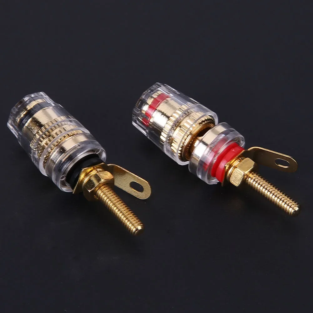 2pcs/Set Speaker Terminal Binding Post 4mm Banana Plugs Socket Brass Speaker Amplifier Binding Posts Terminals Loudspeakers