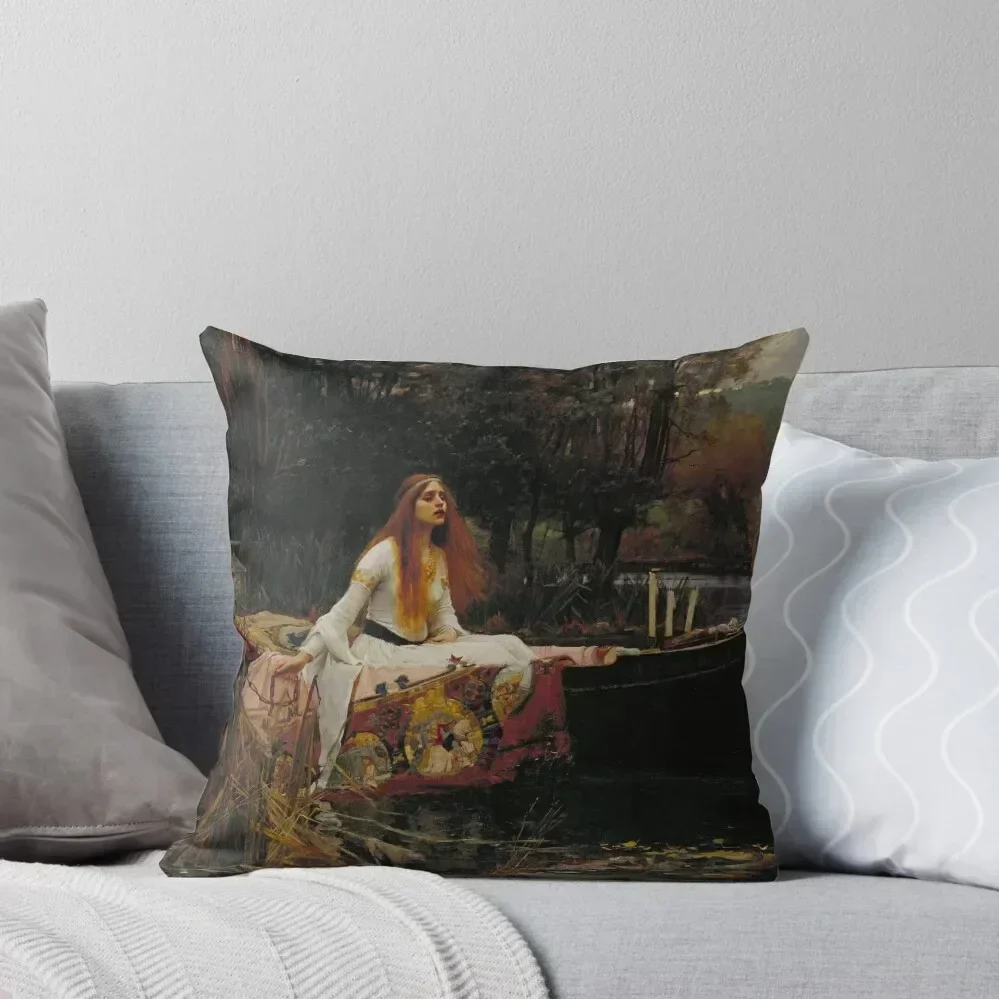 

The Lady of Shalott - John William Waterhouse Throw Pillow Pillows Aesthetic Pillow Cover Christmas Covers pillow