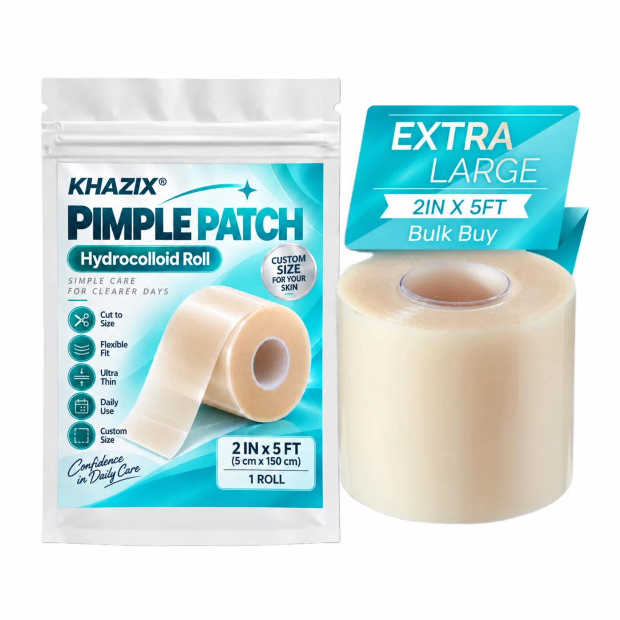 1 Roll of Hydrocolloid Wound Care Roll, Self-Adhesive Waterproof Absorbent Bandage for First Aid Use.