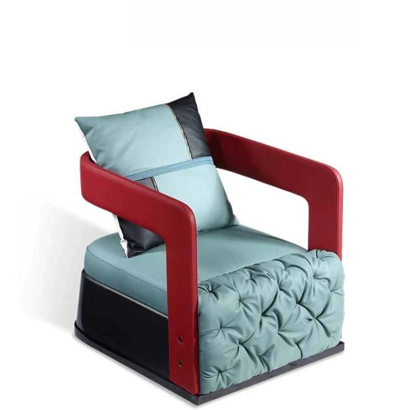 

Modern Italian light luxury leather leisure chair art sofa chair original