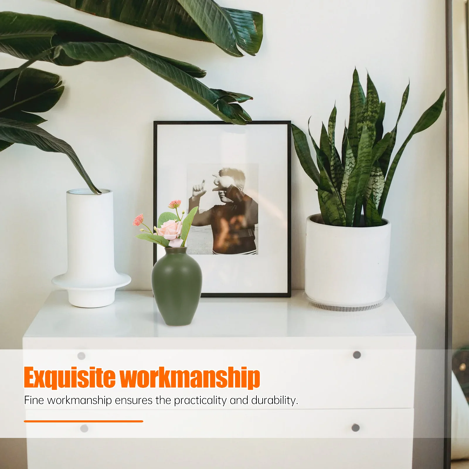 

1Pcs Elegant Zen Ceramic Vase Simple Style Home Decoration Floral Flower Arrangement Vase Dried Flowers Tabletop Ornament