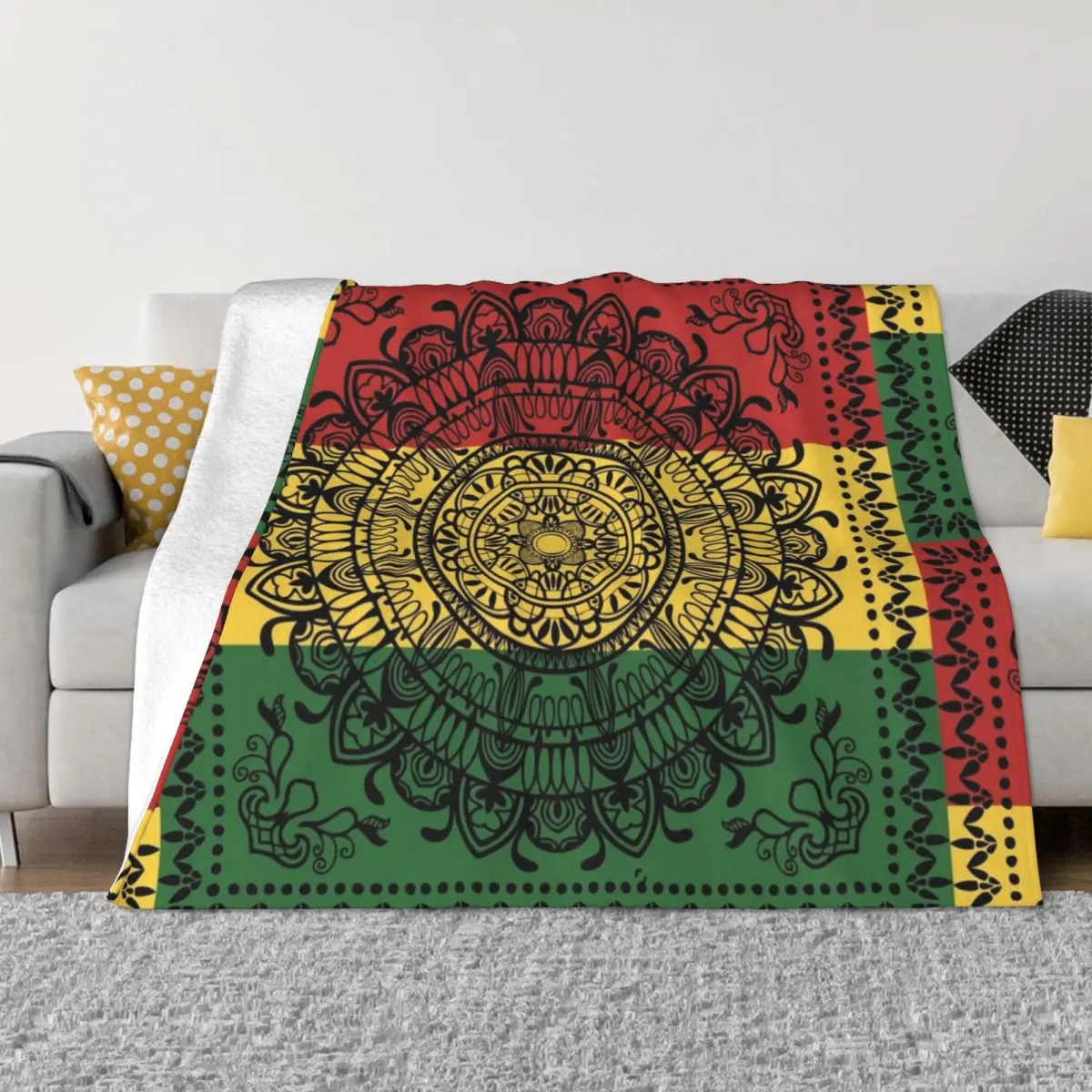 Rasta Mandala Throw Blanket Luxury Brand Extra Large Throw Plaid on the sofa Blankets